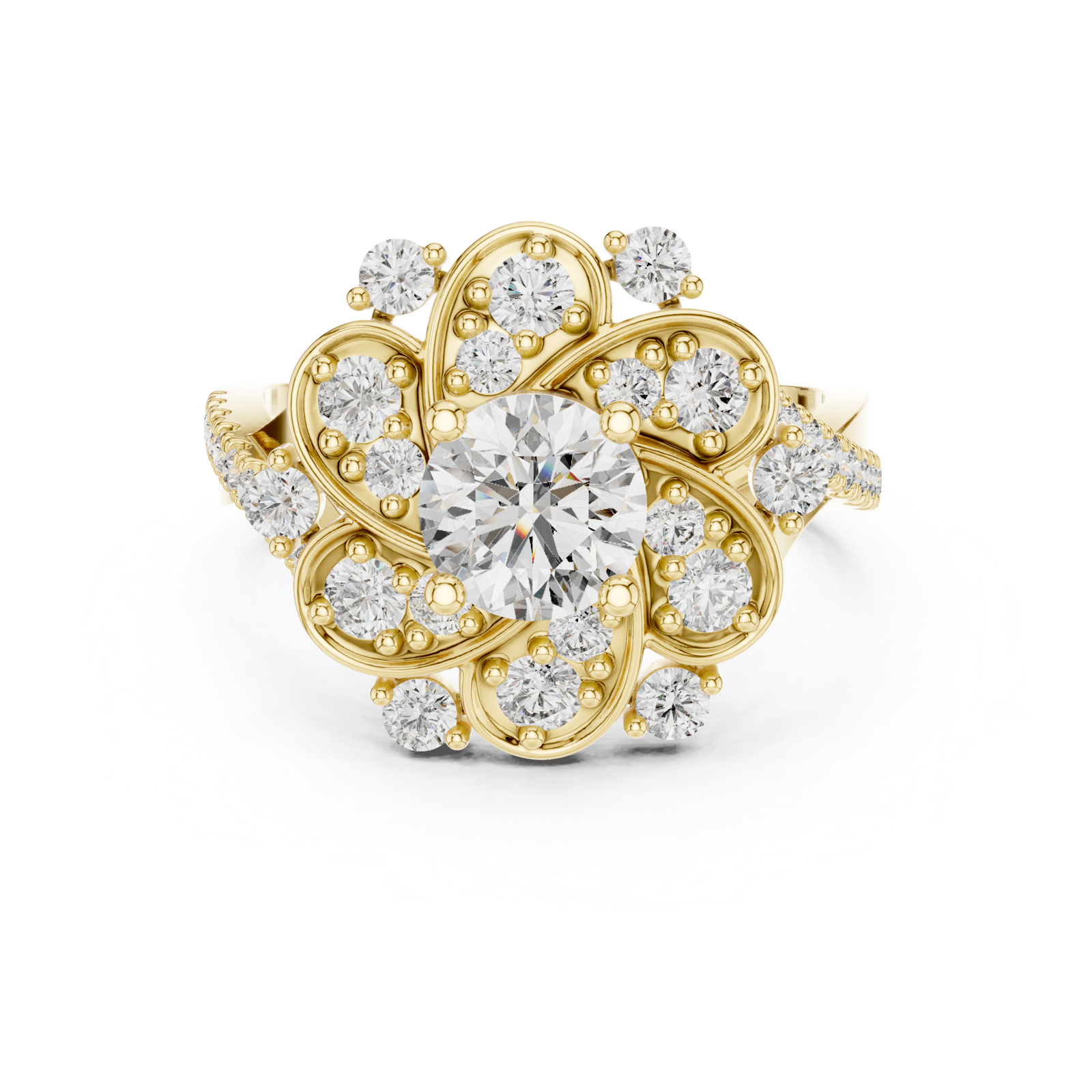 Gold Ring DDLR-187, Yellow Gold, view 4
