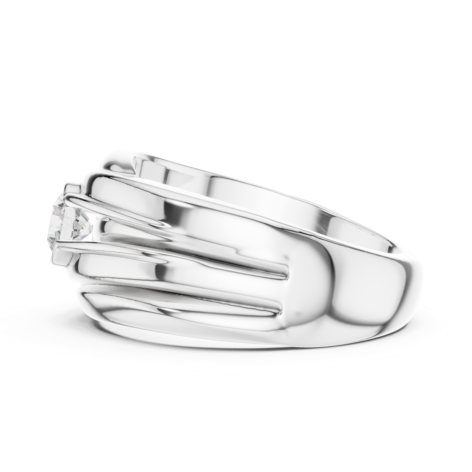 Gold Men's Ring GGR-0020, White Gold, view 3