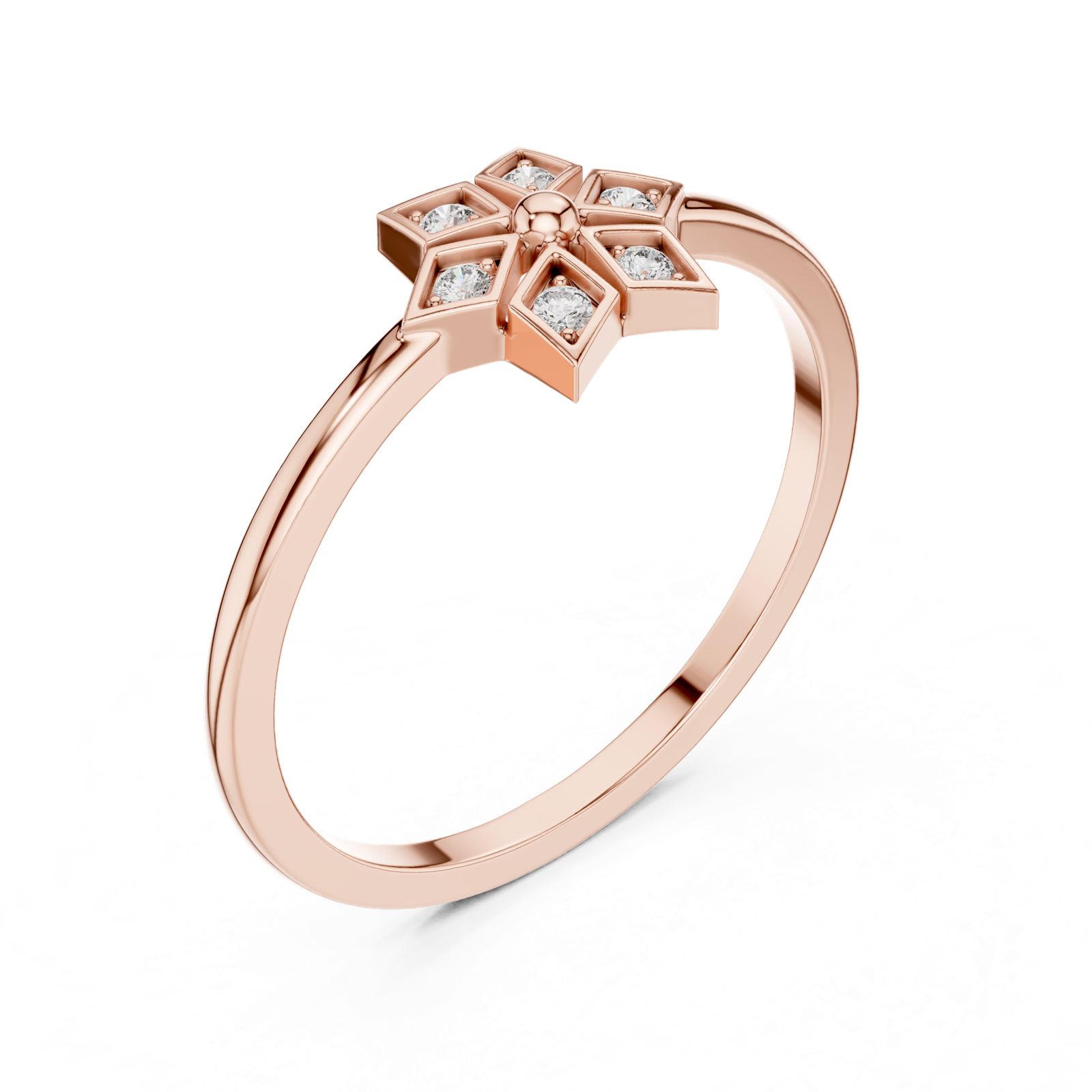 Gold Ring DR-6258, Rose Gold, view 2