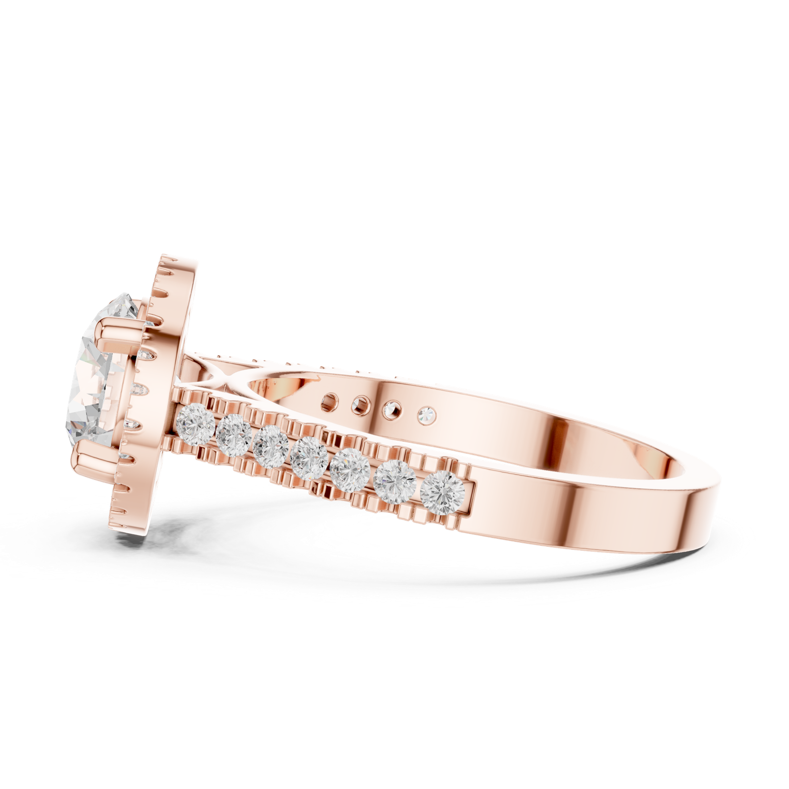 Gold Ring DDLR-345, Rose Gold, view 3