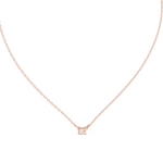 14K Solid Gold Lab Diamond Solitaire Pendant Necklace, Rose Gold, view 4