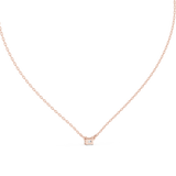 14K Solid Gold Lab Diamond Solitaire Pendant Necklace, Rose Gold, view 4