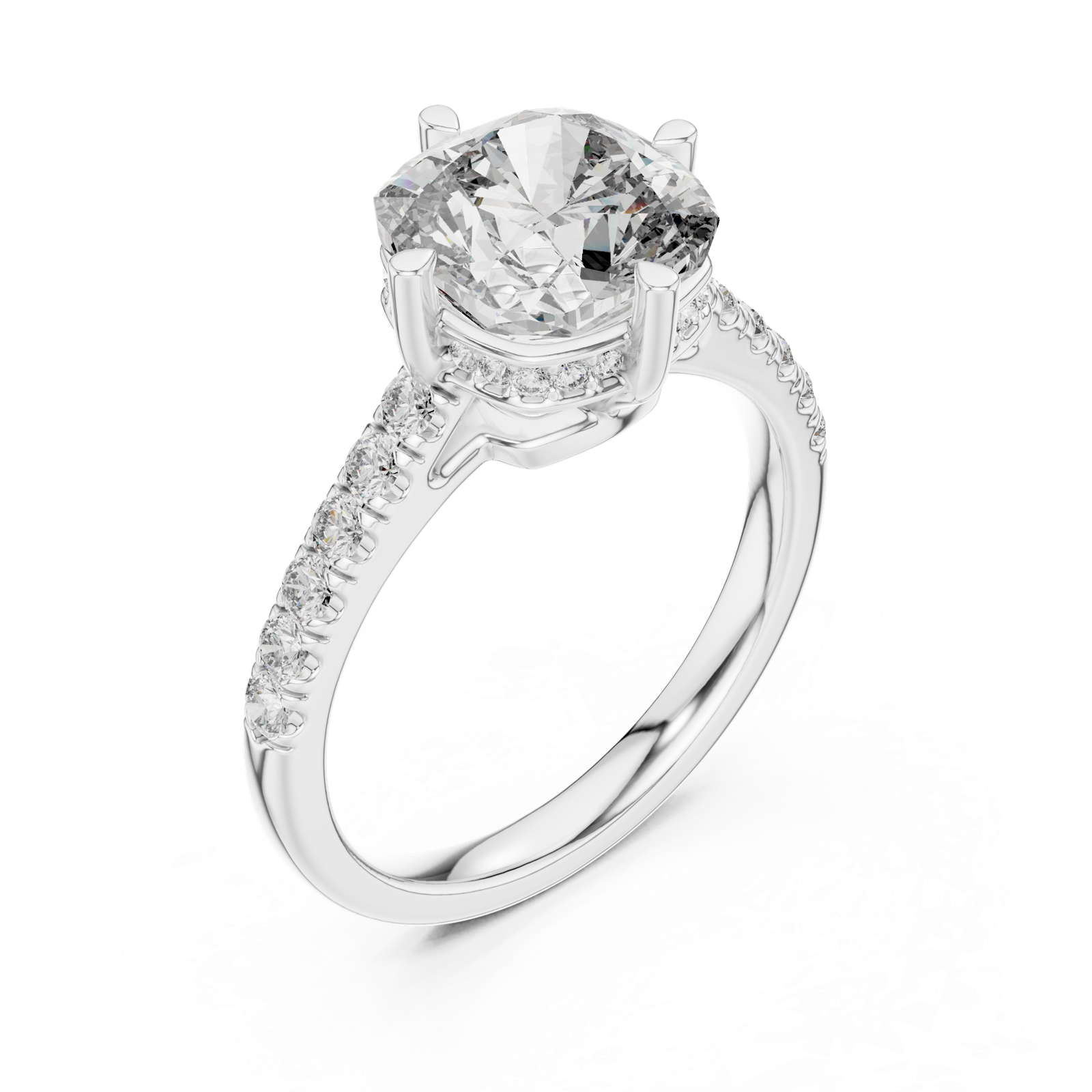 Gold Ring DDLR-162, White Gold, view 2