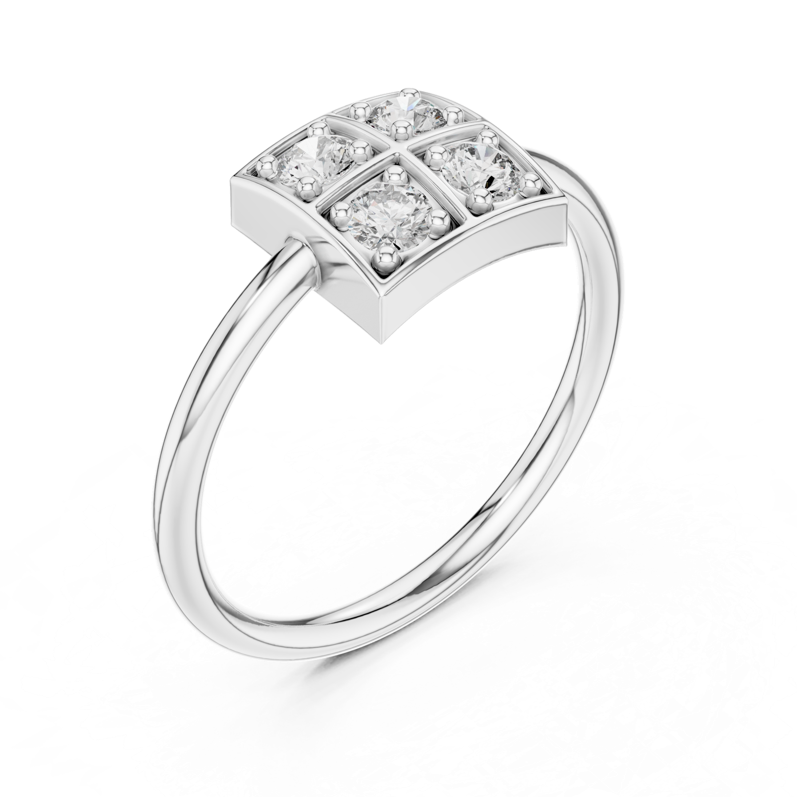 Gold Ring L28-13, White Gold, view 2