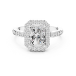 Gold Ring DDLR-349, Radiant center stone, White Gold, view 4