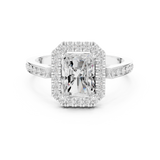 Gold Ring DDLR-349, Radiant center stone, White Gold, view 4