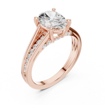 Gold Ring, Oval center stone, Rose Gold, view 2