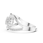 14K Solid Gold Lab Diamond Infinity Cluster Ring, White Gold, view 3