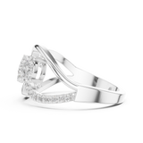 14K Solid Gold Lab Diamond Infinity Cluster Ring, White Gold, view 3