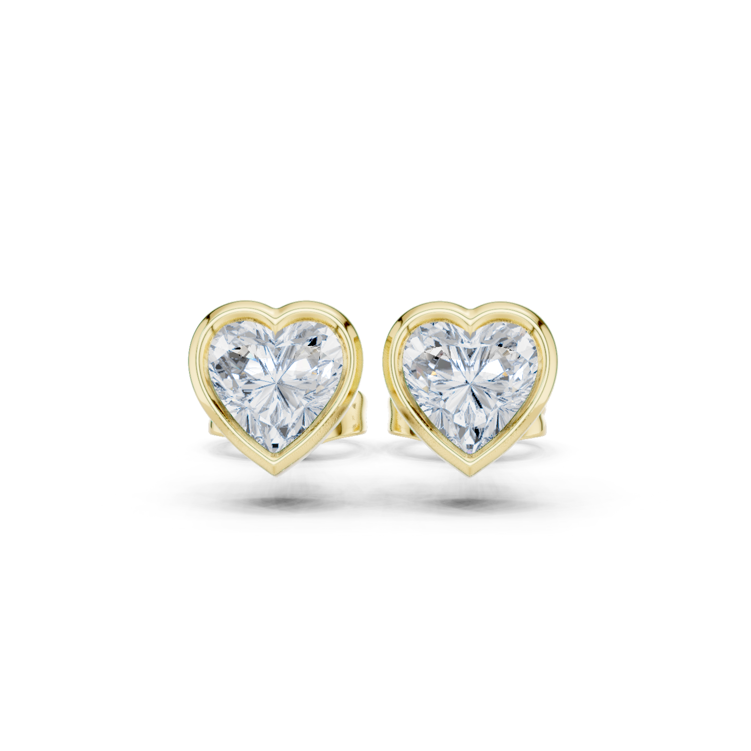 Gold Jewelry, Heart center stone, Yellow Gold