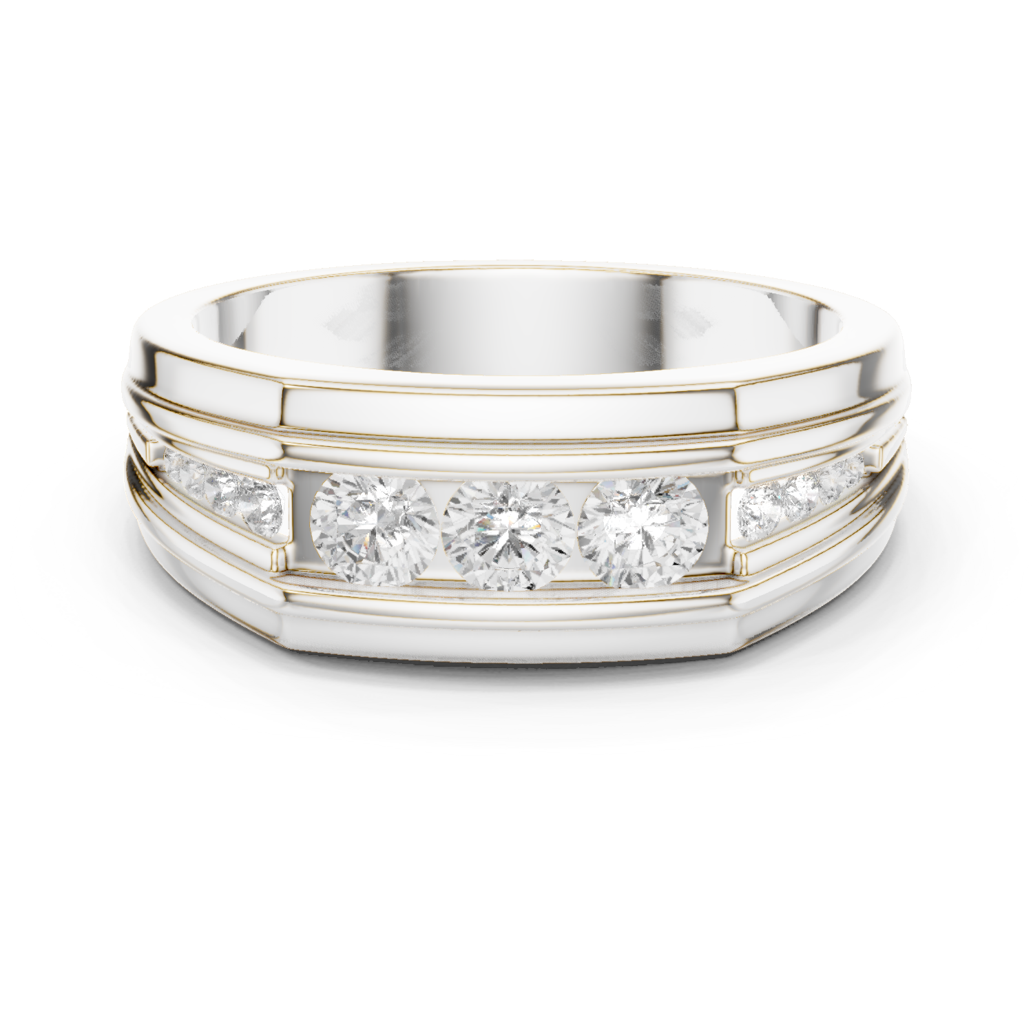 Gold Men's Ring GGR-0018, White Gold