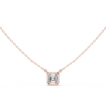 Gold Jewelry, Asscher center stone, Rose Gold