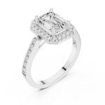 Gold Ring DDLR-349, Emerald center stone, White Gold, view 2