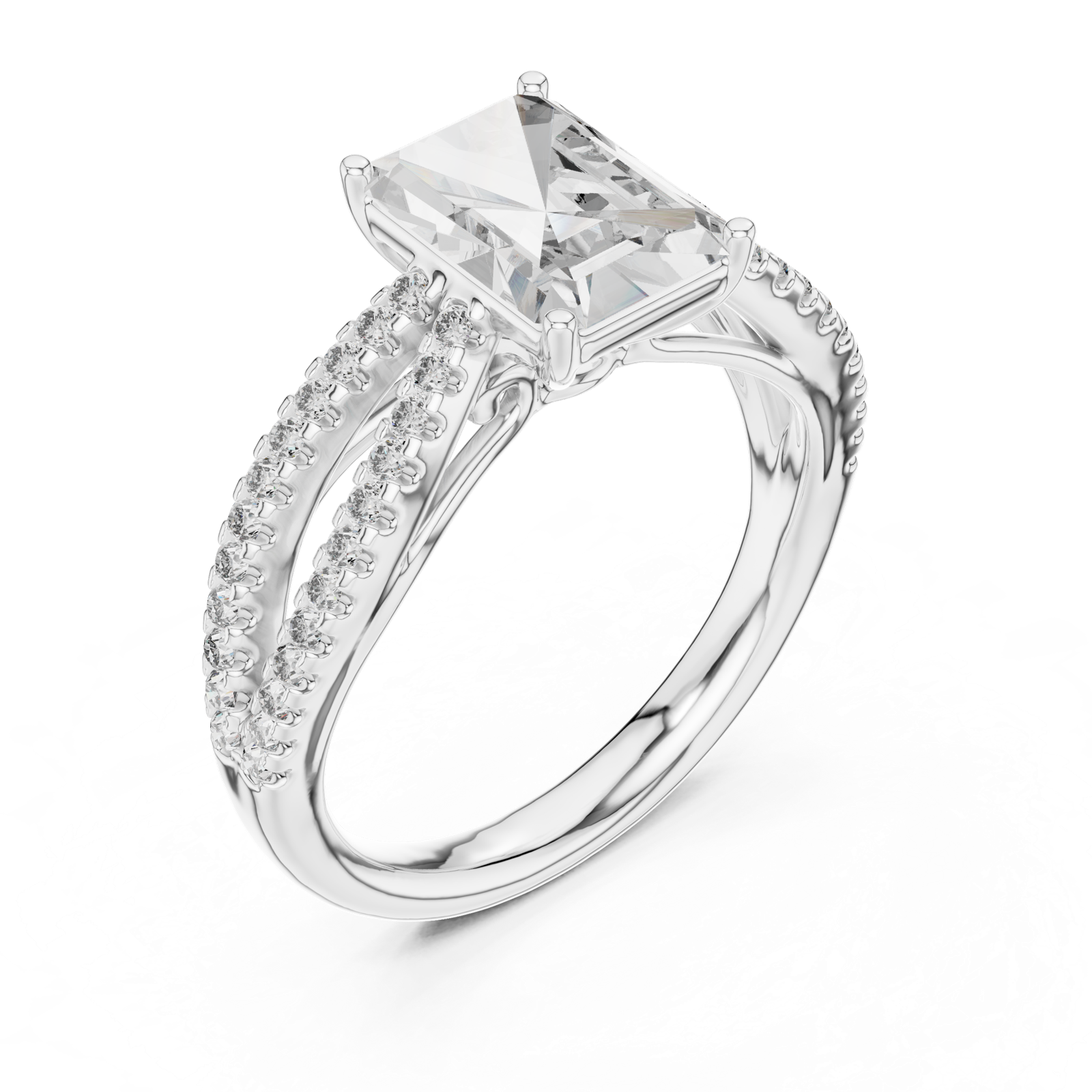 Gold Ring L03-704, White Gold, view 2