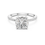 Gold Jewelry, Cushion center stone, White Gold, view 4