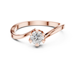 14K Solid Gold Lab Diamond Crossover Ring, Rose Gold