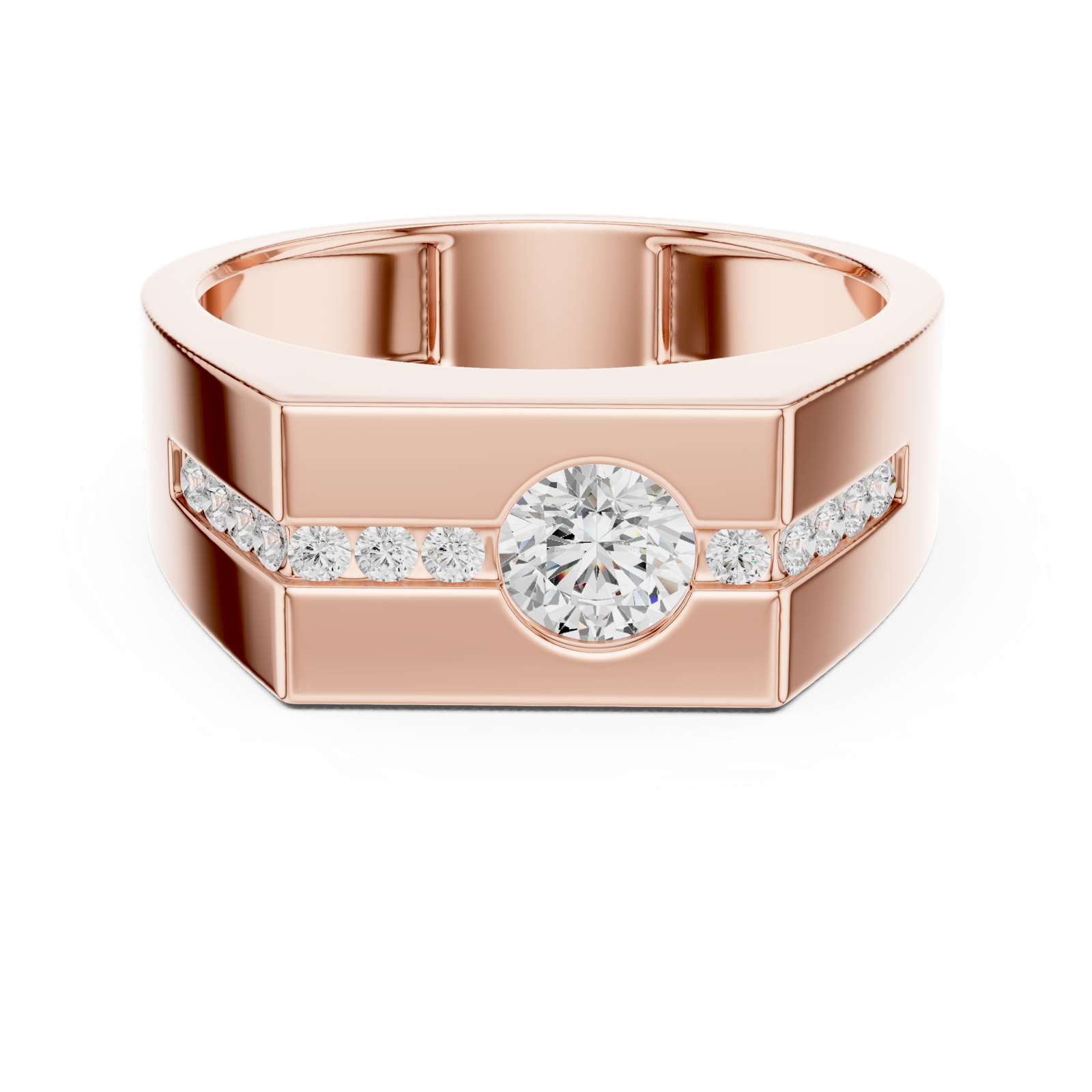 Gold Men's Ring GGR-0011, Rose Gold, view 4