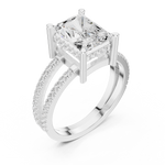 Gold Jewelry L36-13, Radiant center stone, White Gold, view 2