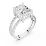 Gold Jewelry L36-13, Radiant center stone, White Gold, view 2