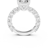 Gold Ring DDLR-087, Radiant center stone, White Gold, view 4