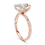 Gold Ring DDLR-167, Oval center stone, Rose Gold, view 1