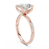 Gold Ring DDLR-167, Oval center stone, Rose Gold, view 1