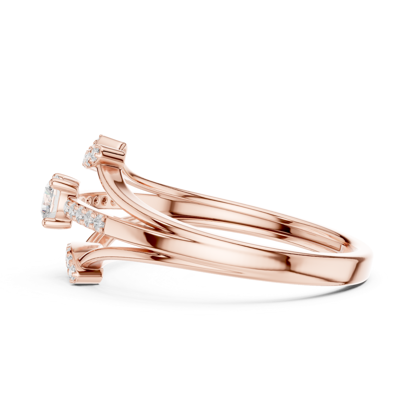 Gold Ring DDLR-843, Rose Gold, view 3