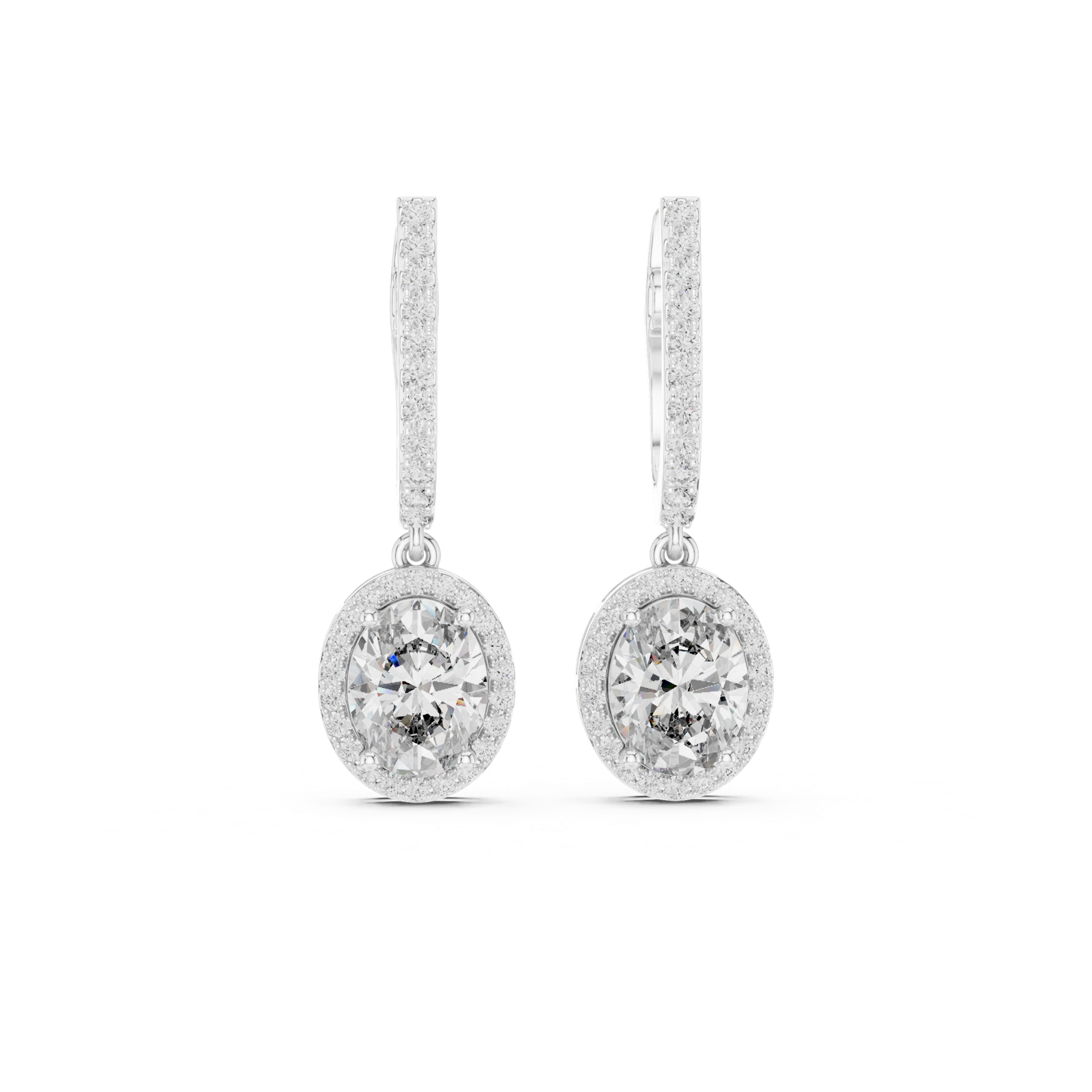 Gold Earrings 3-10009E_137_M, White Gold