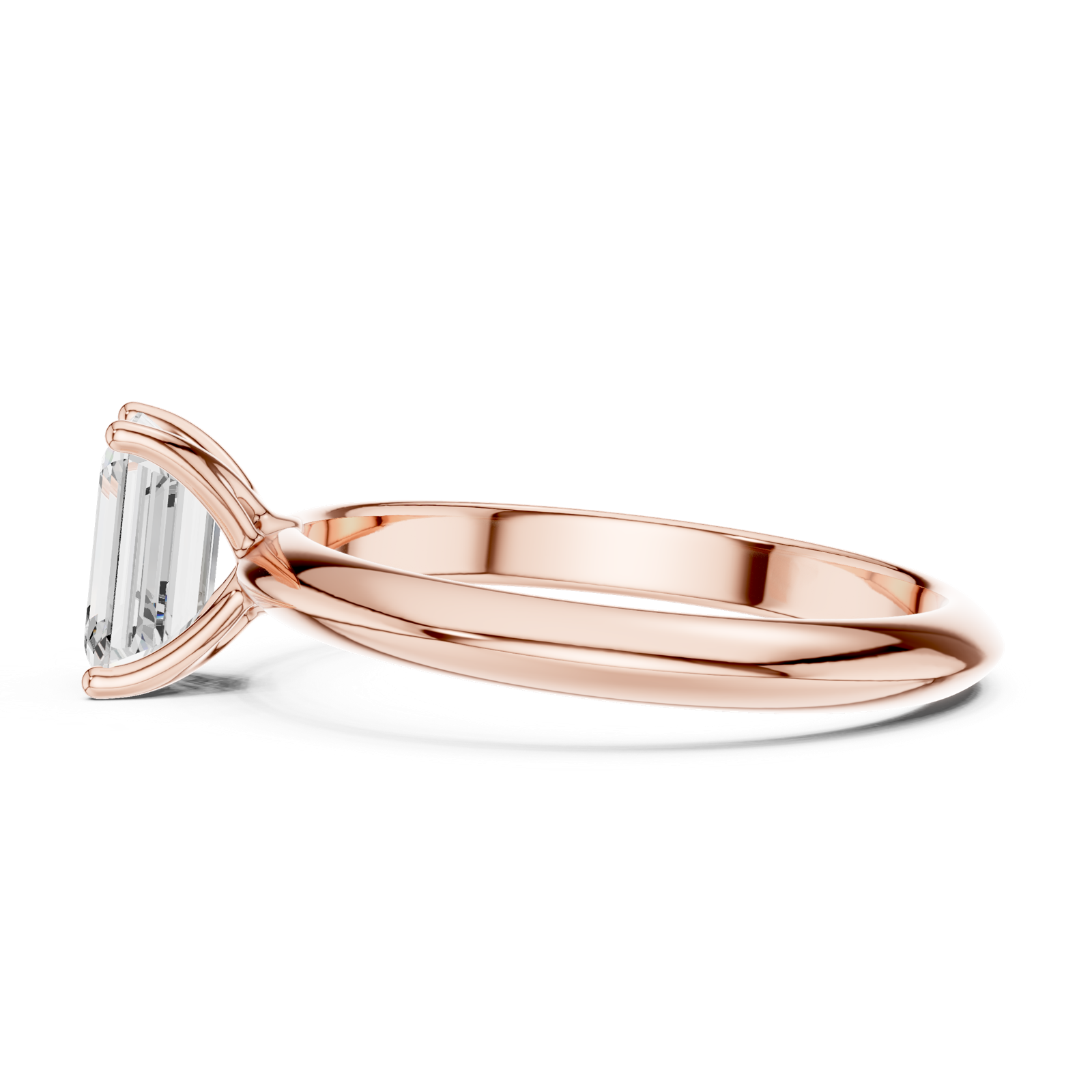 Gold Jewelry L36-6, Emerald center stone, Rose Gold, view 3