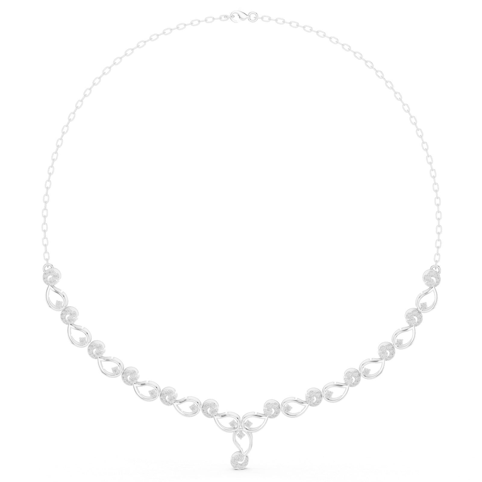 Gold Necklace SBWN (7), White Gold, view 4