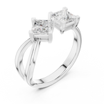 Gold Ring DDLR-485, White Gold, view 2