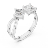 Gold Ring DDLR-485, White Gold, view 2