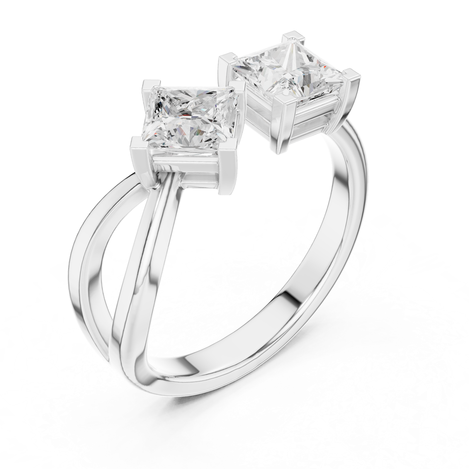 Gold Ring DDLR-485, White Gold, view 2