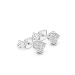 14K Solid Gold Lab Diamond Stud Earrings, White Gold, view 1