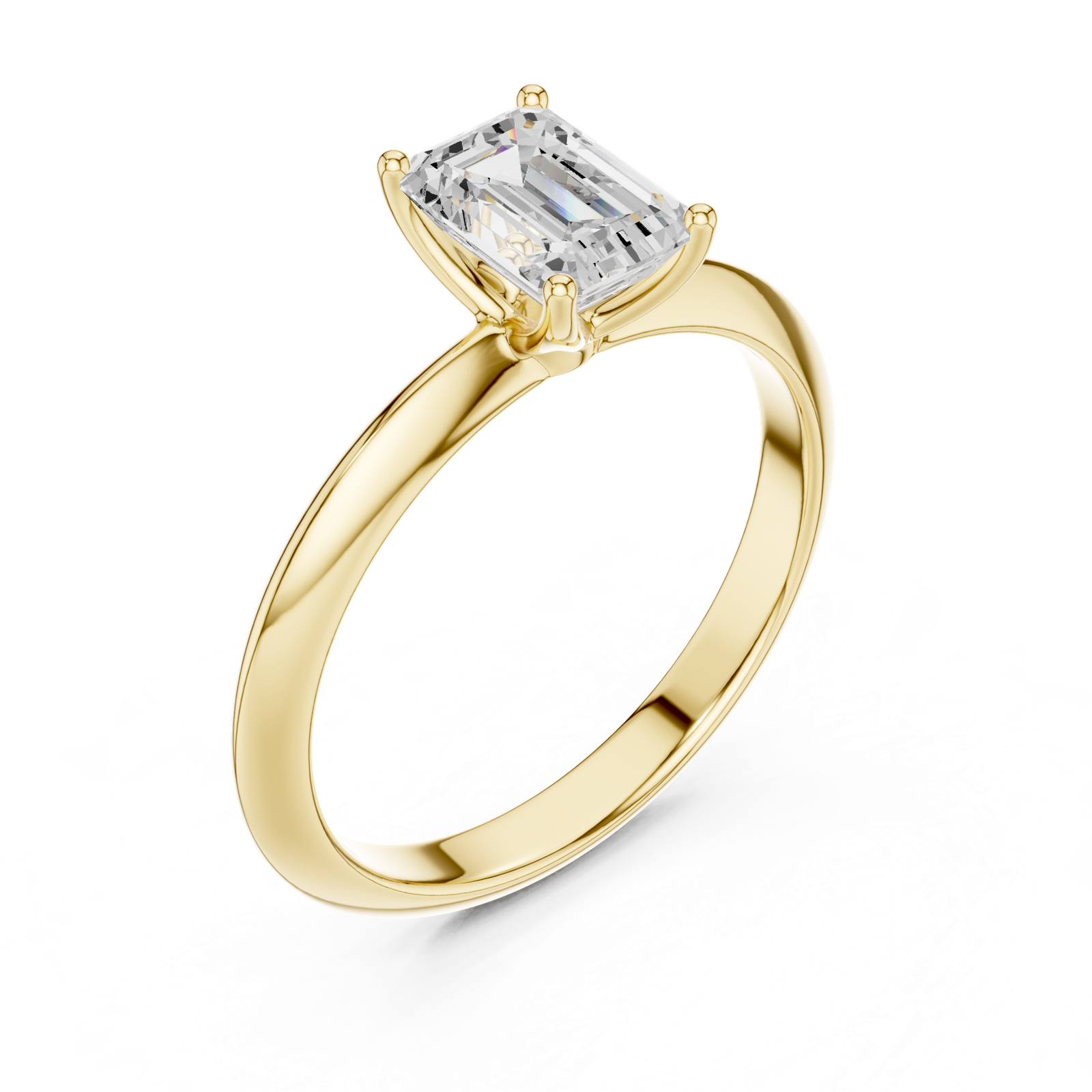 Gold Jewelry L36-6, Emerald center stone, Yellow Gold, view 2
