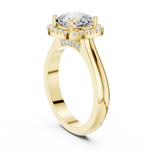 Gold Ring, Cushion center stone, Yellow Gold, view 1