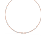 14K Solid Gold Lab Diamond Tennis Necklace, Rose Gold, view 2