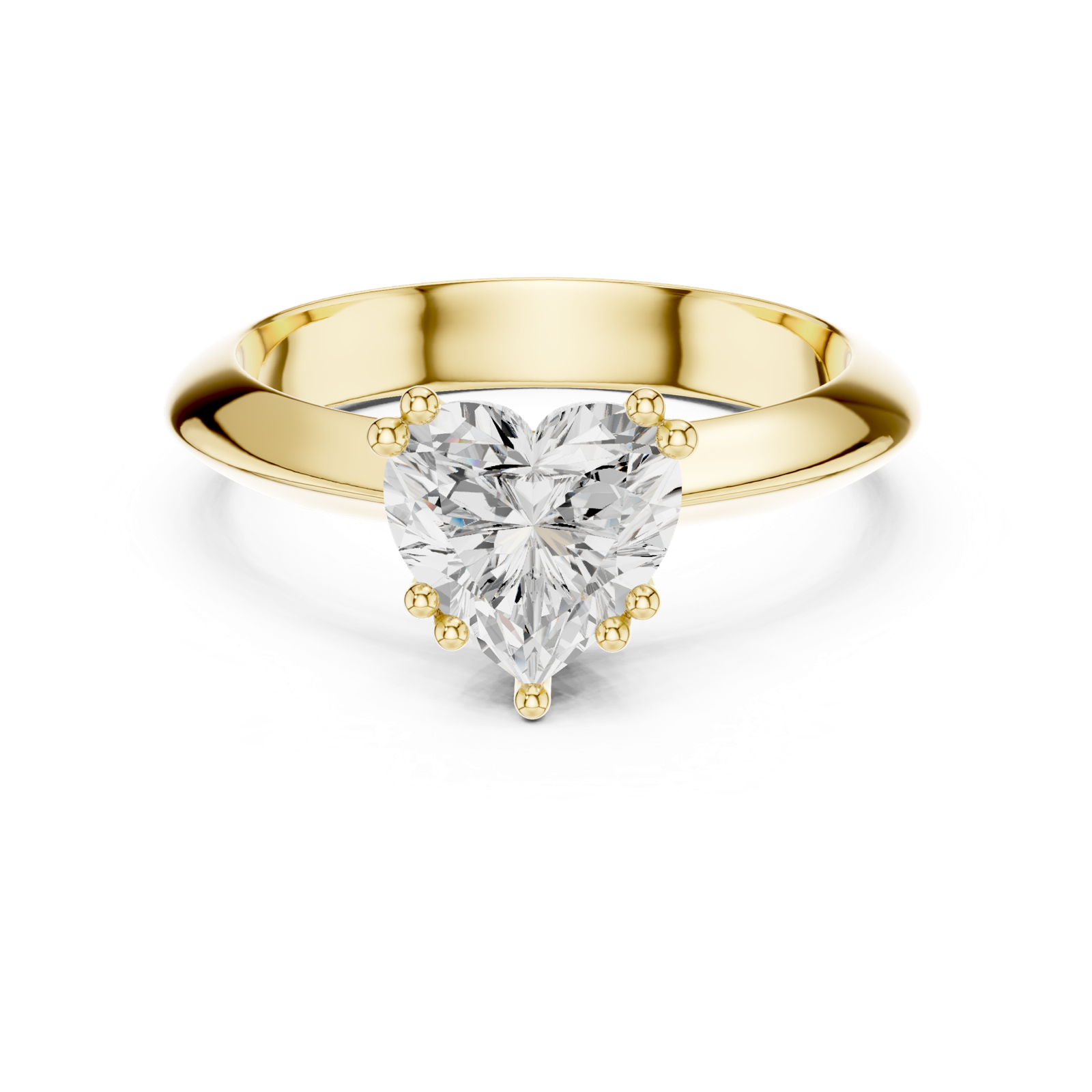 Gold Jewelry L36-8, Heart center stone, Yellow Gold, view 4