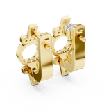 Gold Earrings L03-25, Yellow Gold, view 3