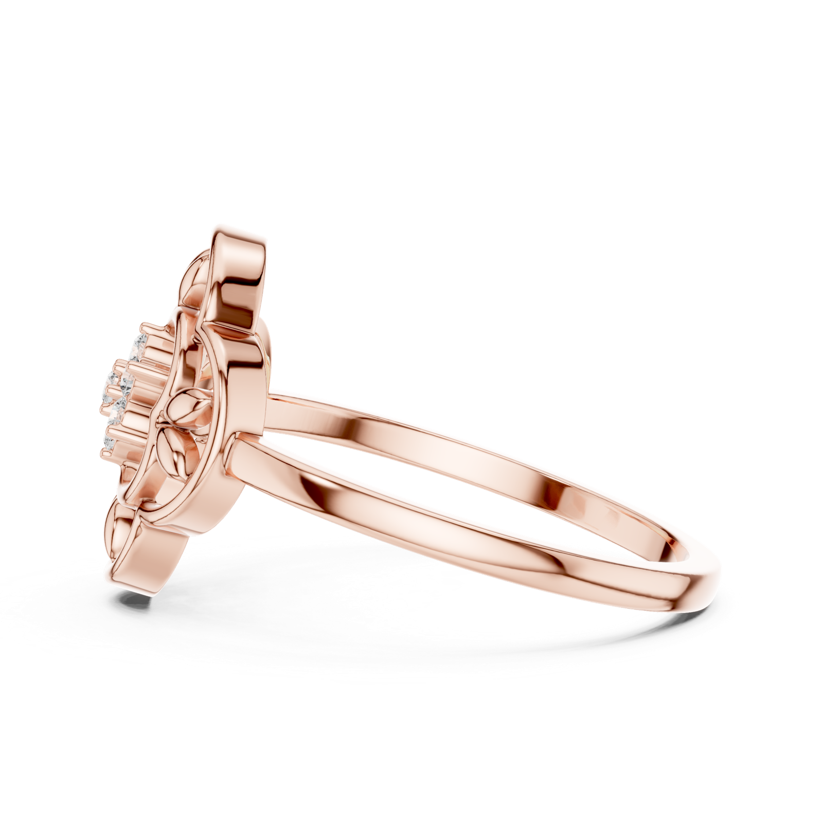 Gold Ring DR-6277, Rose Gold, view 3