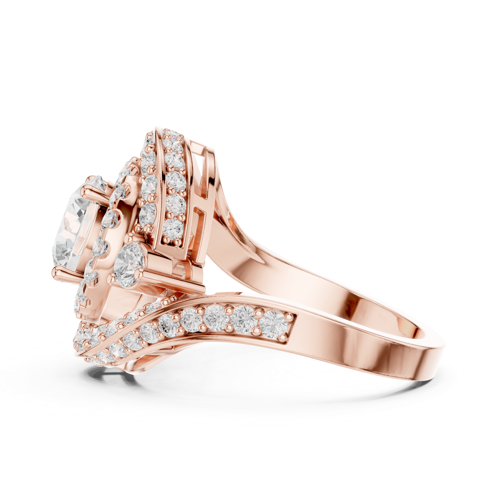 Gold Ring DDLR-402, Rose Gold, view 3