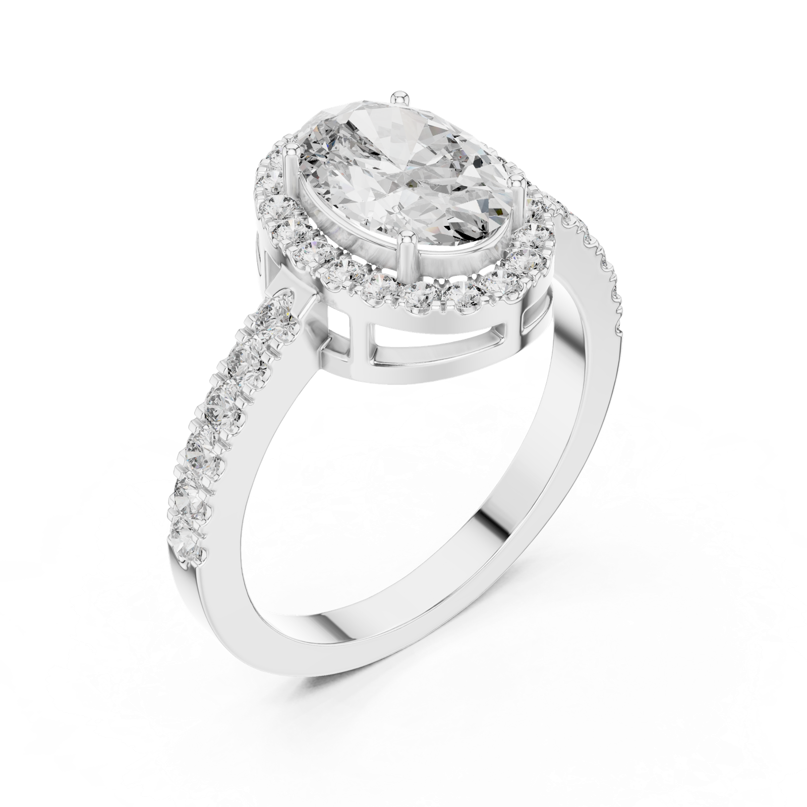 Gold Ring LR-0050, White Gold, view 2