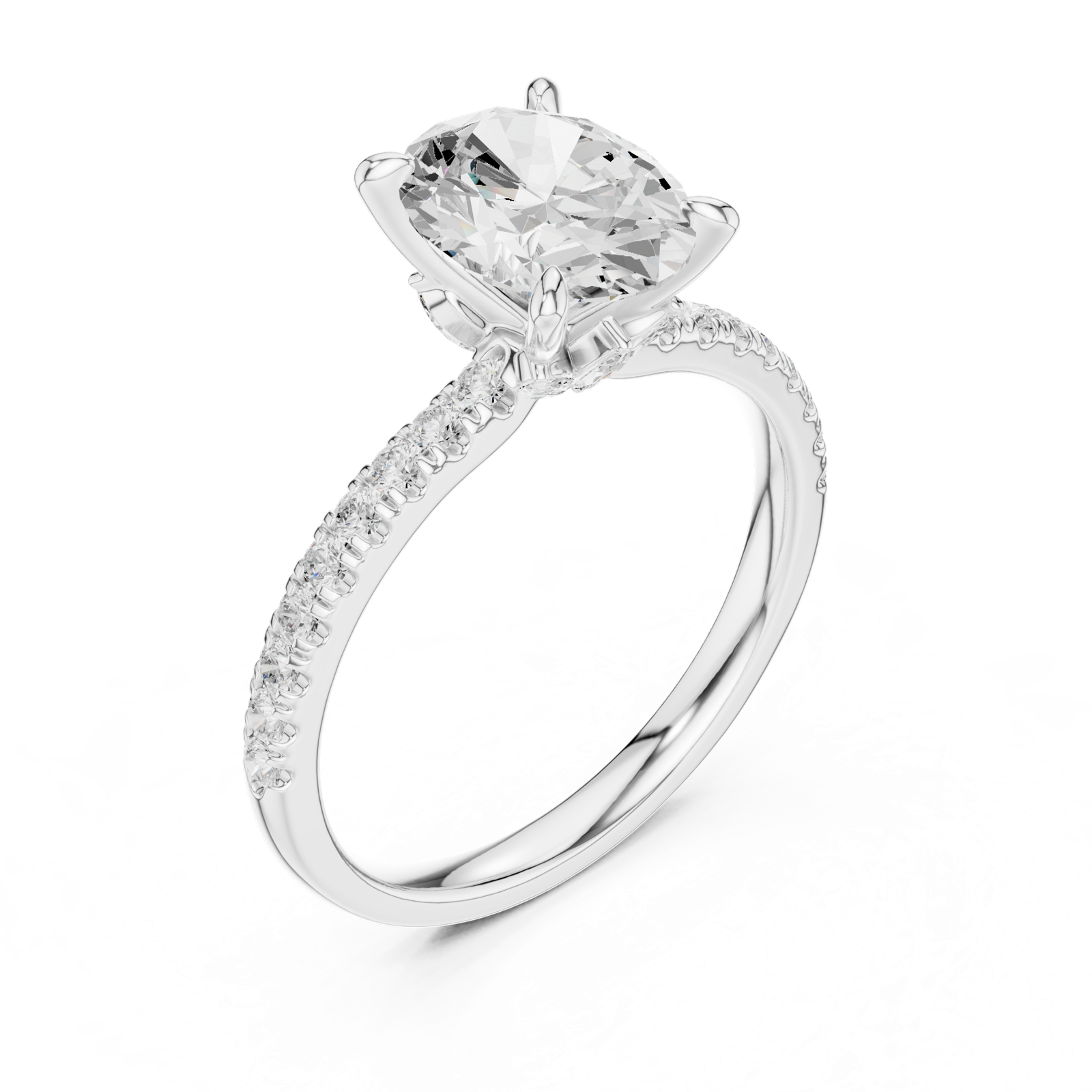 Gold Ring DDLR-1013, White Gold, view 2