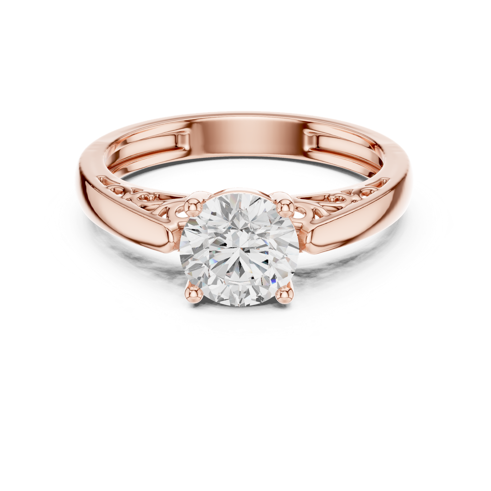 Gold Ring DDLR-815, Rose Gold, view 4