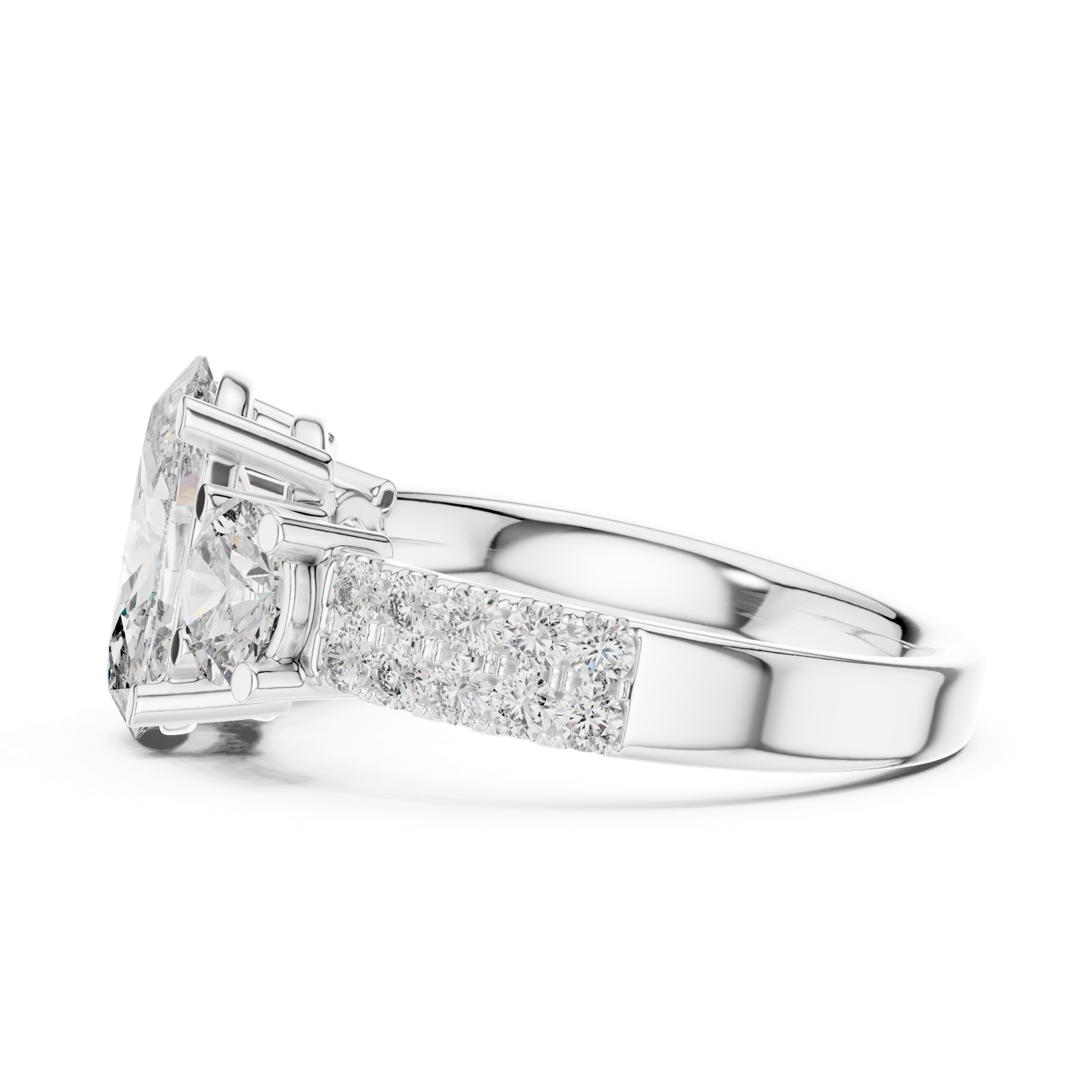 Gold Ring L03-689, White Gold, view 3