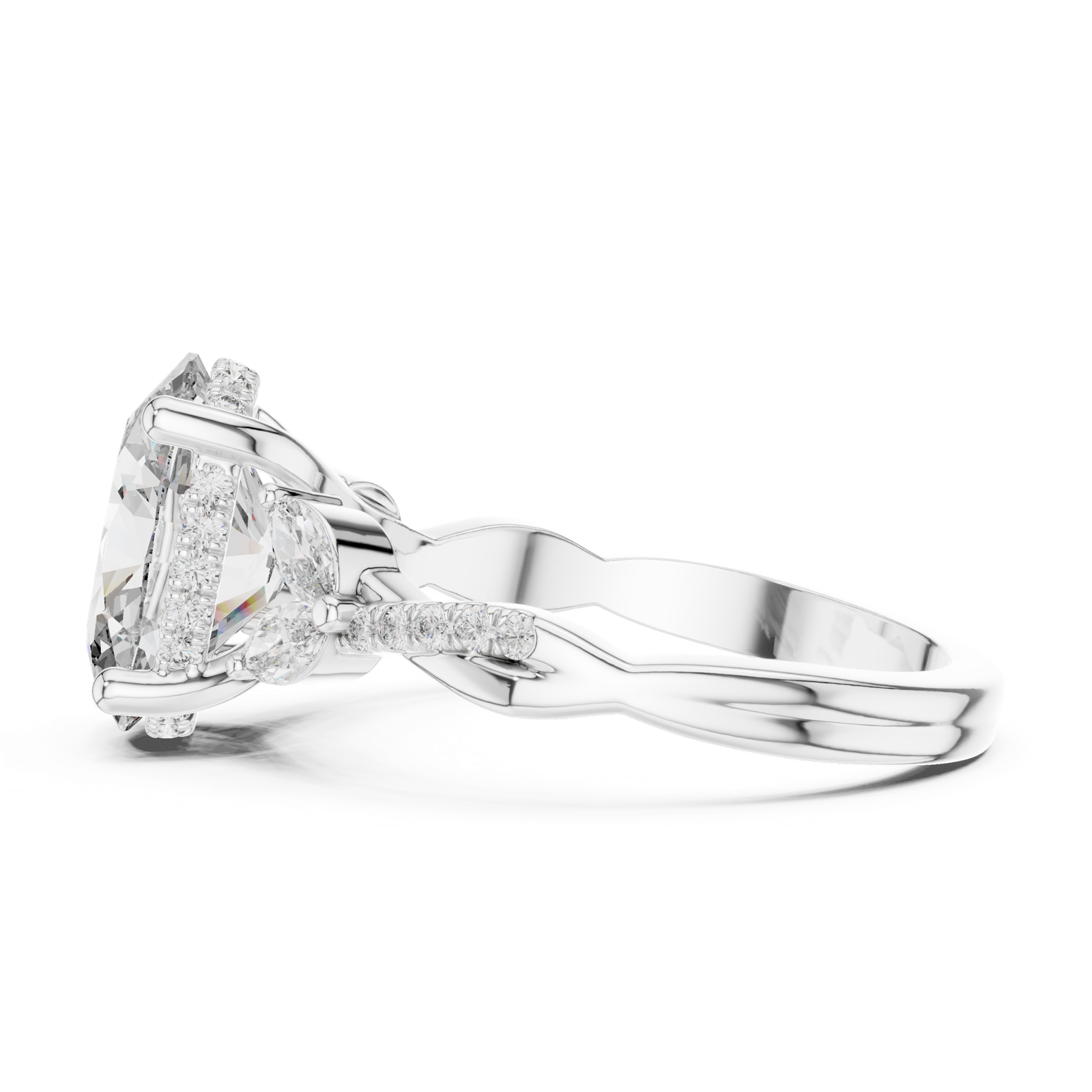 Gold Pendant 9-10017L_22, White Gold, view 3
