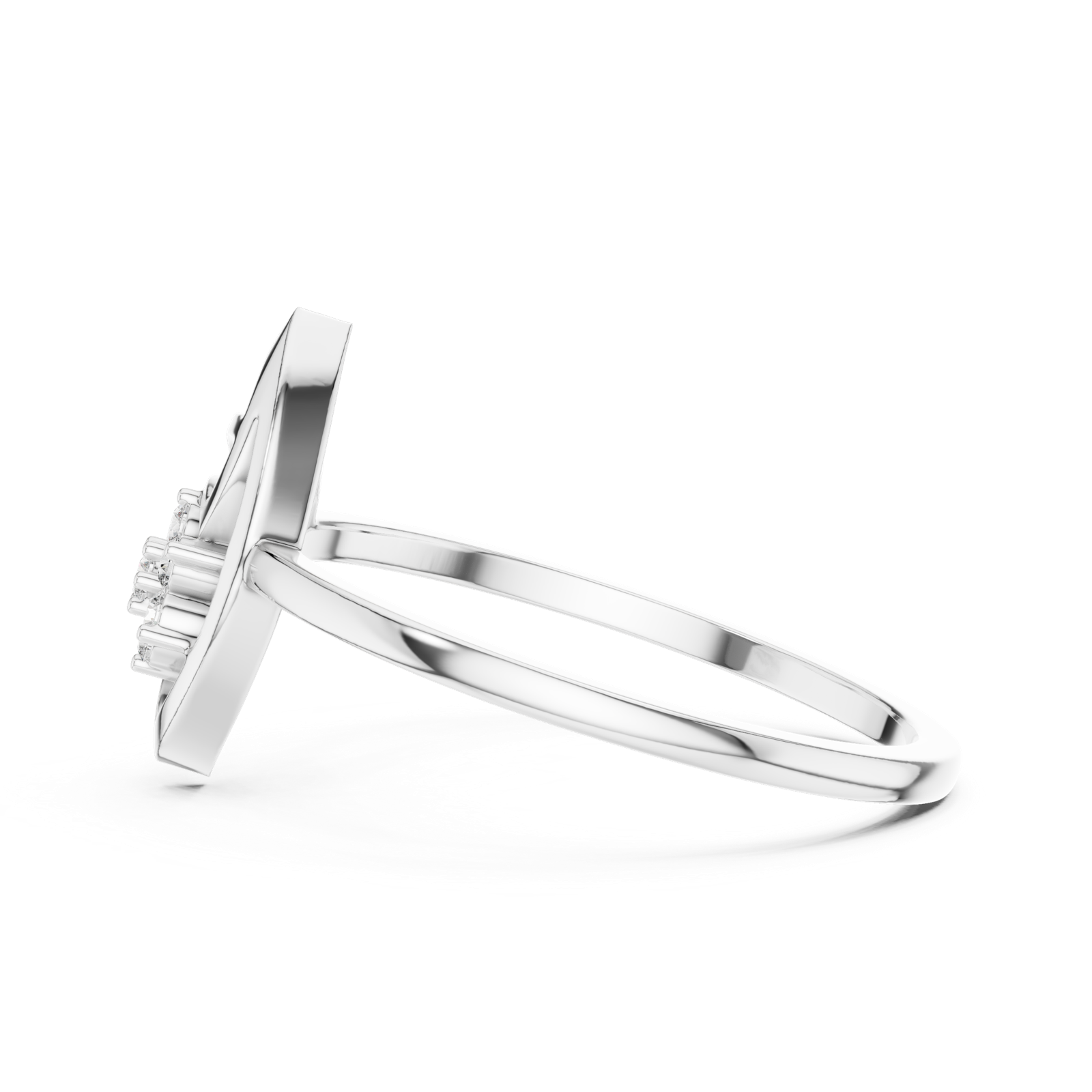 Gold Ring DR-6249, White Gold, view 3