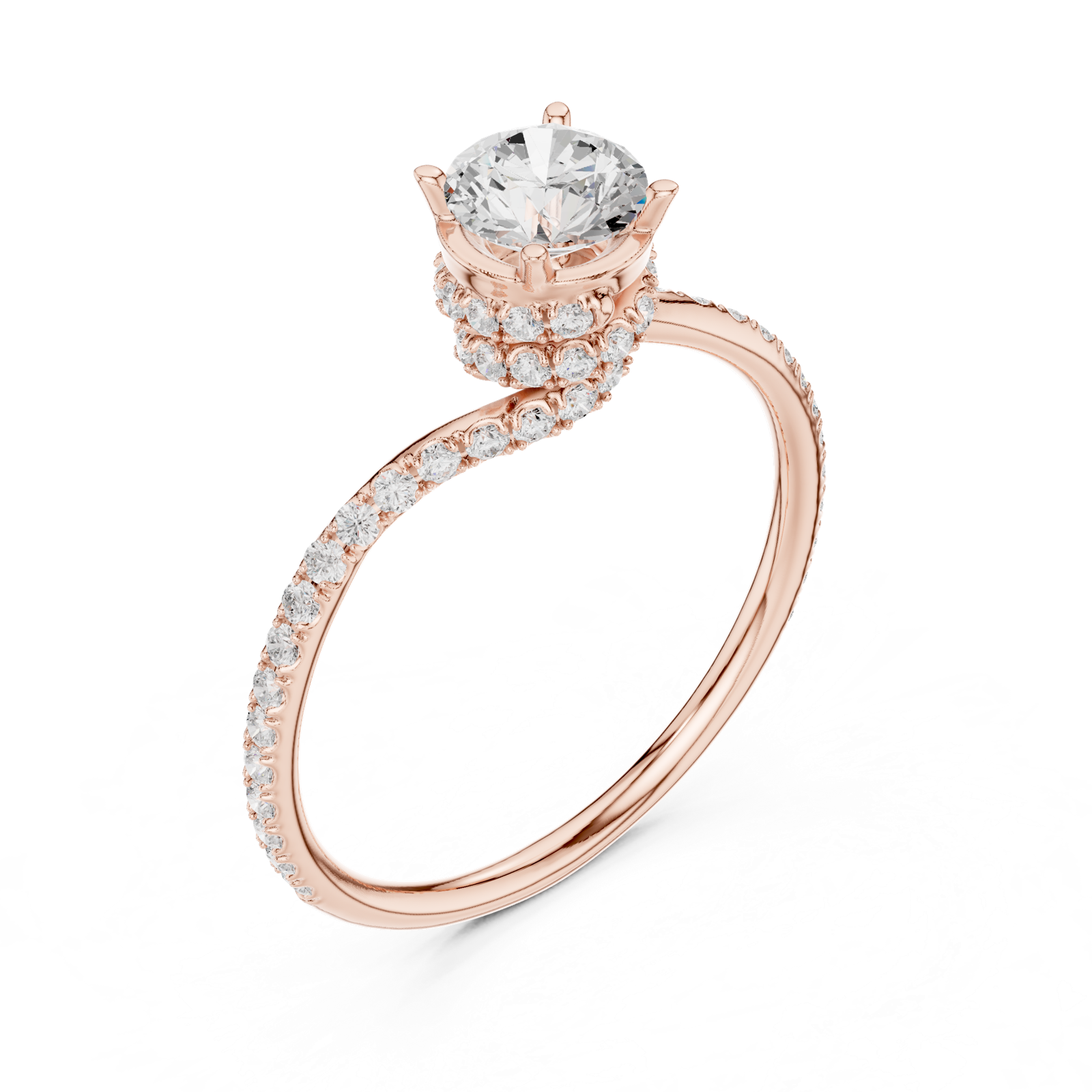 Gold Ring LR-0341, Rose Gold, view 2
