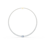 14K Solid Gold Lab Diamond Tennis Necklace, Yellow Gold