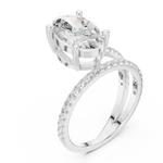 Gold Jewelry L35-39, Oval center stone, White Gold, view 2